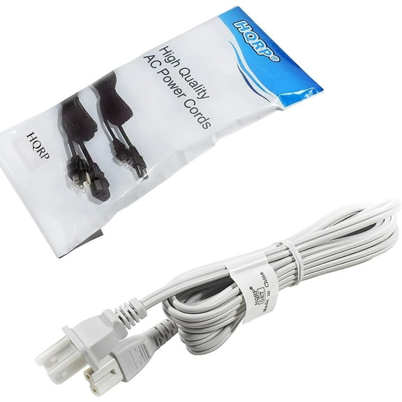 HQRP AC Power Cord Compatible with Epson Stylus NX100 NX130 NX210 NX330 NX400 Printers Mains Cable White, UL Listed