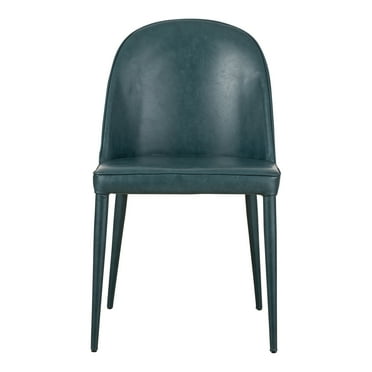 Moe's Home Collection Burton 18" Faux Leather Dining Chair in Blue (Set of 2)