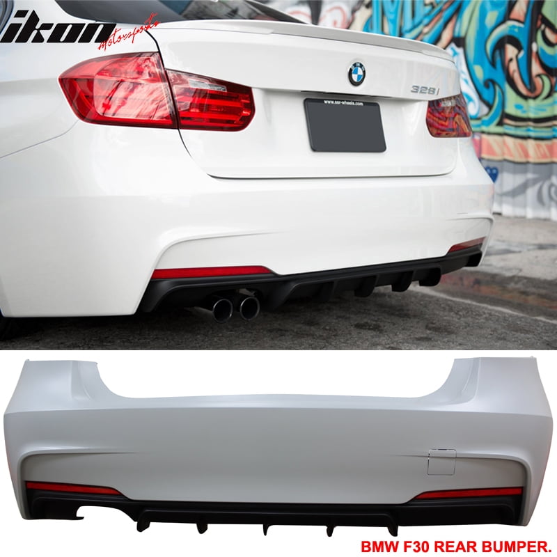 Compatible With 12 18 F30 328i M Performance Rear Bumper Cover Quad Muffler Single Outlet Walmart Com Walmart Com