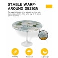 thumbnail image 2 of nqOlkjepod White Floral Round Tablecloth, Fitted Table Cover with Elastic for 55"-60" Round Tables, Cottagecore Blooms Flower Spring Botanical Table Cloth Dinning Party Waterproof Tablecloths, 2 of 6