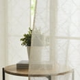 thumbnail image 3 of Fragrantex Sheer Cream Curtains 84 Inch Length for Living Room, Embroidered Diamond Grommet Window Panels for Bedroom, Light Filtering Linen Drapes for Nursery 2 Panels Set, 38" Wx84 L Linen, 3 of 5
