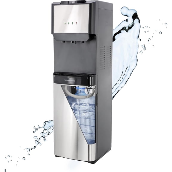 5 Gallon Bottom Load Water Dispenser with Hot, Cold & Room Temperature Settings, UV Self-Cleaning System, Child Safety Lock, Stainless Steel Water Cooler for Home and Office