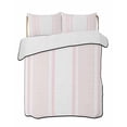 thumbnail image 2 of Quilts King Size, Pink Striped Soft Comforter Bedding Set for Bed, Farmhouse Thin Vertical Stripes Modern Lightweight Quilted Bedspread with Pillow Cover(2 Pieces) for All Season, 96x106 Inch, 2 of 9