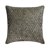 The HomeCentric Pillow Covers, Decorative Grey Pack of 2, 12x12 inch (30x30 cm) Throw Pillow Covers, Velvet Crystal Embroidery Throw Pillows For Sofa, Geometric Modern Style Easter - Crystal Empress