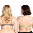thumbnail image 2 of Curve Muse Womens Plus Size Perfect Shape Add 1 Cup Push Up Underwire Tshirt Bra-2PK-Grayish Brown,Peak Green-40B, 2 of 6