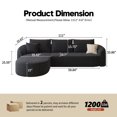 thumbnail image 2 of 111" L Shaped Modern Modular Sectional Curved Sofa, Minimalist Style Comfy Cloud Couch for Living Room Apartment, No Assembly Required Boneless Couches (Black,Left Facing Chaise), 2 of 8