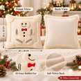 thumbnail image 2 of LOMYOLO Christmas Throw Pillow Covers 20x20IN Set of 2, Soft Faux Fur Holiday Decorative Pillow Covers for Couch Sofa Bed 3D Embroidered Couch Cover Home Decor Pillow Covers - Cute Gingerbread, 2 of 8