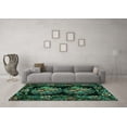 thumbnail image 3 of Ahgly Company Machine Washable Indoor Rectangle Medallion Turquoise Blue French Area Rugs, 8' x 12', 3 of 4