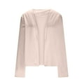 thumbnail image 4 of Kilaqueen Women's Long Sleeve Open Front Cardigan Solid Color Silk Vintage Short Cardigan Lightweight Soft Comfy Cropped Shrug Bolero Cardigan for Dress, 4 of 8