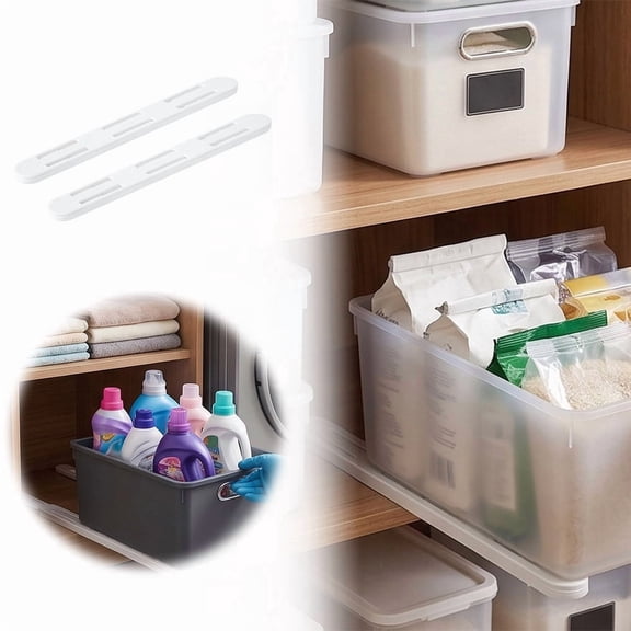 VMWMSSR Storage Bin Slide Rail Track 2 Pack, Drawer Organizer Pull Out Drawer Slide Track, Multi-Purpose Cabinet Storage Basket Rail Accessories For Kitchen Bedroom(White-10.39")