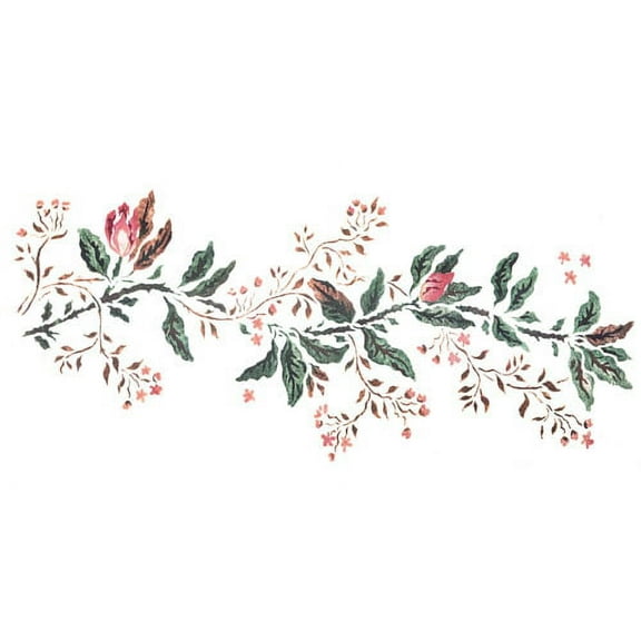 Magnolia Buds Flower Border Wall Stencil - DEE106 by DeeSigns