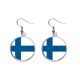 thumbnail image 1 of Finlandia national flag Europa país Pendientes pendientes de plata colgantes joyas señora Unbranded M, 1 of 3