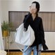 thumbnail image 2 of LHSHID White Leather Women Half Moon Bags Large Capacity Hobo Shopper Bag Soft PU Crossbody Bag Casual Korean Female Tote Bags, 2 of 6