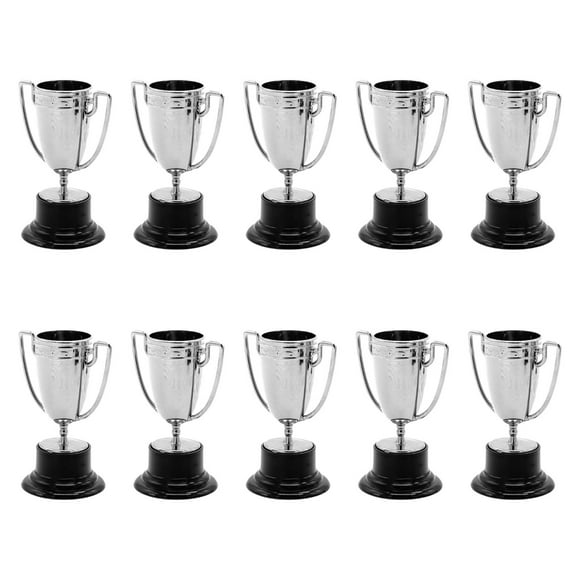 Xuanheng 10Pcs Mini Award Trophies Cup Small Trophy for Appreciation Gifts Game Prize Argent