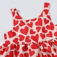 thumbnail image 6 of Nrmvnmi Toddler Girls Summer 2 Pcs Dress Outfit Sleeveless Round Neck Heart Print Strap Dress + White Hat Summer Set Princess Dress Sundress Set For 12 Months-5 Years, 6 of 9