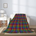 thumbnail image 2 of Hirioo Rainbow Houndstooth for Flannel Blanket, Cozy and Warm Throw for Bed or Couch ,Perfect for All Seasons-80"x60", 2 of 6