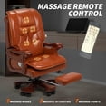 thumbnail image 3 of Kinnls Evan Massage Office Chair with Footrest Genuine Leather Vintage Managerial Executive Chair Fully Reclining with Solid Wood Handrail,Adjustable Tilt Back Angle (Massage Chair-Black), 3 of 11