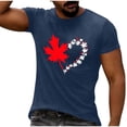 thumbnail image 2 of Vmvidoty Men Casual Round Neck Printing Pullover Fitness Sports Shorts Sleeves T Shirt Blouse Independence Day Navy L, 2 of 7