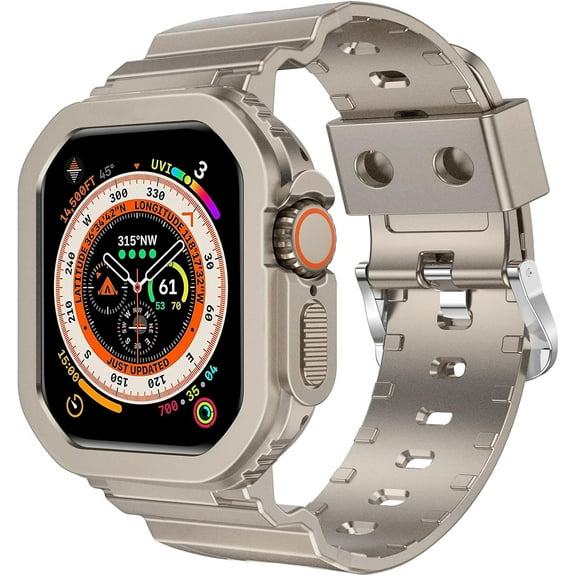 EIKODO-Compatible for Crystal Clear Apple Watch Bands, 45mm 44mm 46mm 42mm 41mm 40mm 38mm 49mm Bumper Case for Men Women Jelly Sport Cover Strap for iWatch Ultra 2/1 Series 10 9 8 7 SE 6 5 4 3 2 1