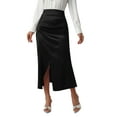 thumbnail image 2 of Mawalde Skirt for Women High Waist Silk Satin Skirts Zipper Fishtail Hip Skirt Black S, 2 of 7