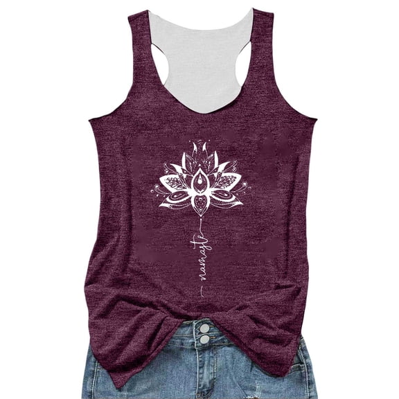 RMGVDSD Tank Tops For Women Sleeveless Summer Tops Printed Fashion Lightweight Casual T Shirts Beach Vacation Spring Racerback Tank Top Temperament Shirts