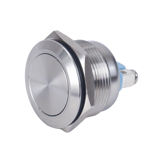 Larcele Push Button Switch 22mm Waterproof Momentary Metal DIY Switch with Screw Terminal,1 Piece JSANKG-14