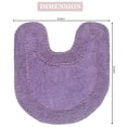 thumbnail image 3 of Home Weavers Double Ruffle Collection Toilet Rugs U Shaped Contour, Extra Thick Bathroom Rug, Non-Slip Contour Mat for Bathroom, 100% Cotton Soft & Absorbent, Machine Washable, 20"x20" Contour Purple, 3 of 9