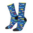 thumbnail image 1 of Lukts Submarines And Whales Pattern Womens Crew Soft Moisture-wicking Socks,Moisture Control Crew Socks,Mid Calf Socks, 1 of 6