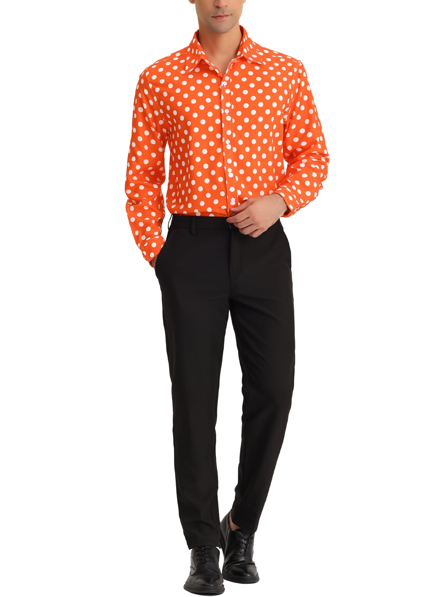 orange polka dot top