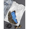 thumbnail image 3 of Beautiful Flying Blue Butterfly T-Shirt Women -Image by Shutterstock, Female x-Large, 3 of 4