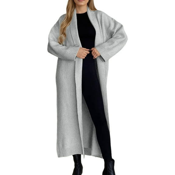 Trench Coat Fall Jackets for Women Elegant Long Cardigan Sweater Coat For Fashionable And Autumn And Winter Outerwear Stylish Open Front Knit Jacket Ideal For Casual And Formal Occasions
