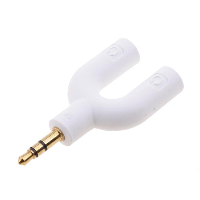 Divisor de auriculares Adaptador De Auriculares Para Auriculares Con Divisor De Audio Y Conector Doble De 3,5 Mm, Blanco Blanco Magideal Divisor de auriculares