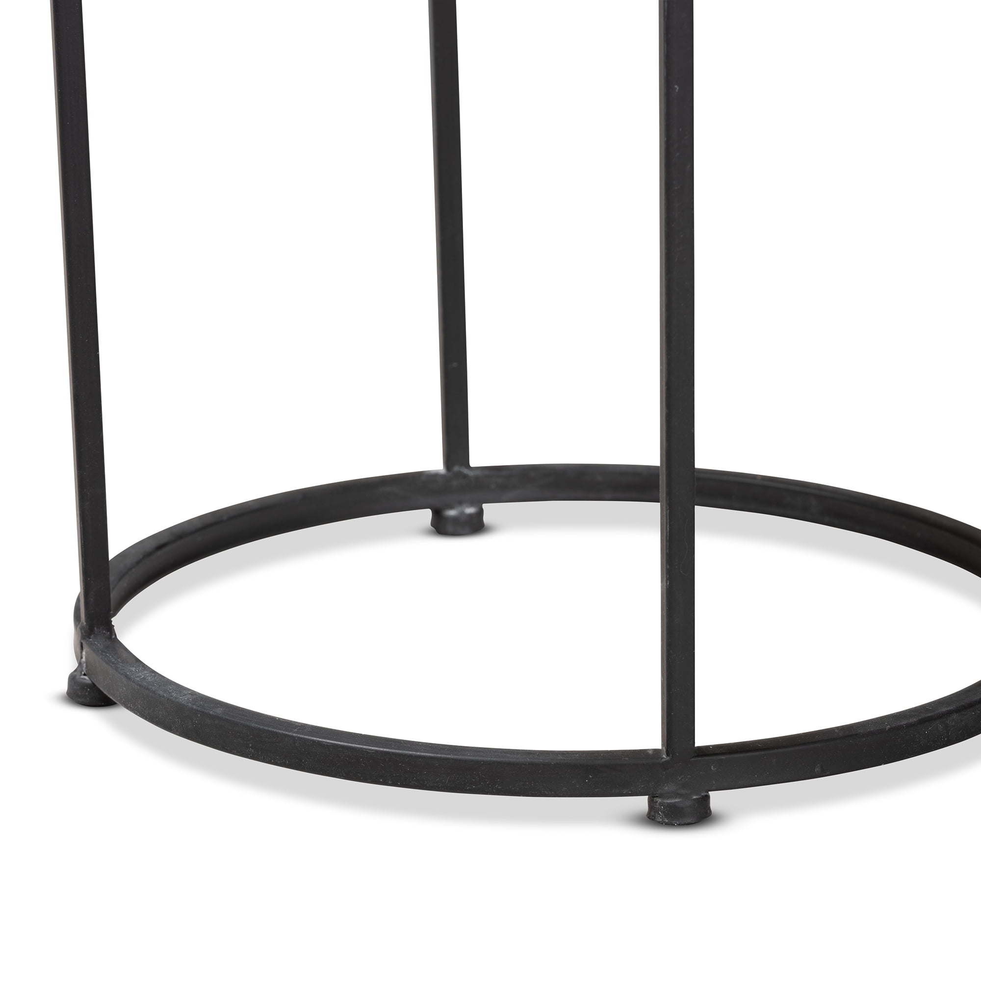 Baxton Studio Kaden Modern and Contemporary Multi-Colored Glass and Black Metal Outdoor Side Table