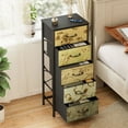 thumbnail image 4 of Furologee Vertical Dresser for Bedroom, Tall Storage Tower Unit with 5 Fabric Drawers, Chest of Drawers for Living Room, Dorm, Entryway, Nightstand Bedside Table, Vintage Furniture, Wood Top, 4 of 10