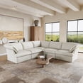 thumbnail image 3 of bokifol Canapé en L, Sofa Sectionnel Modulaire Nuage avec Ottomane de Rangement pour Salon, Blanc, 3 of 11