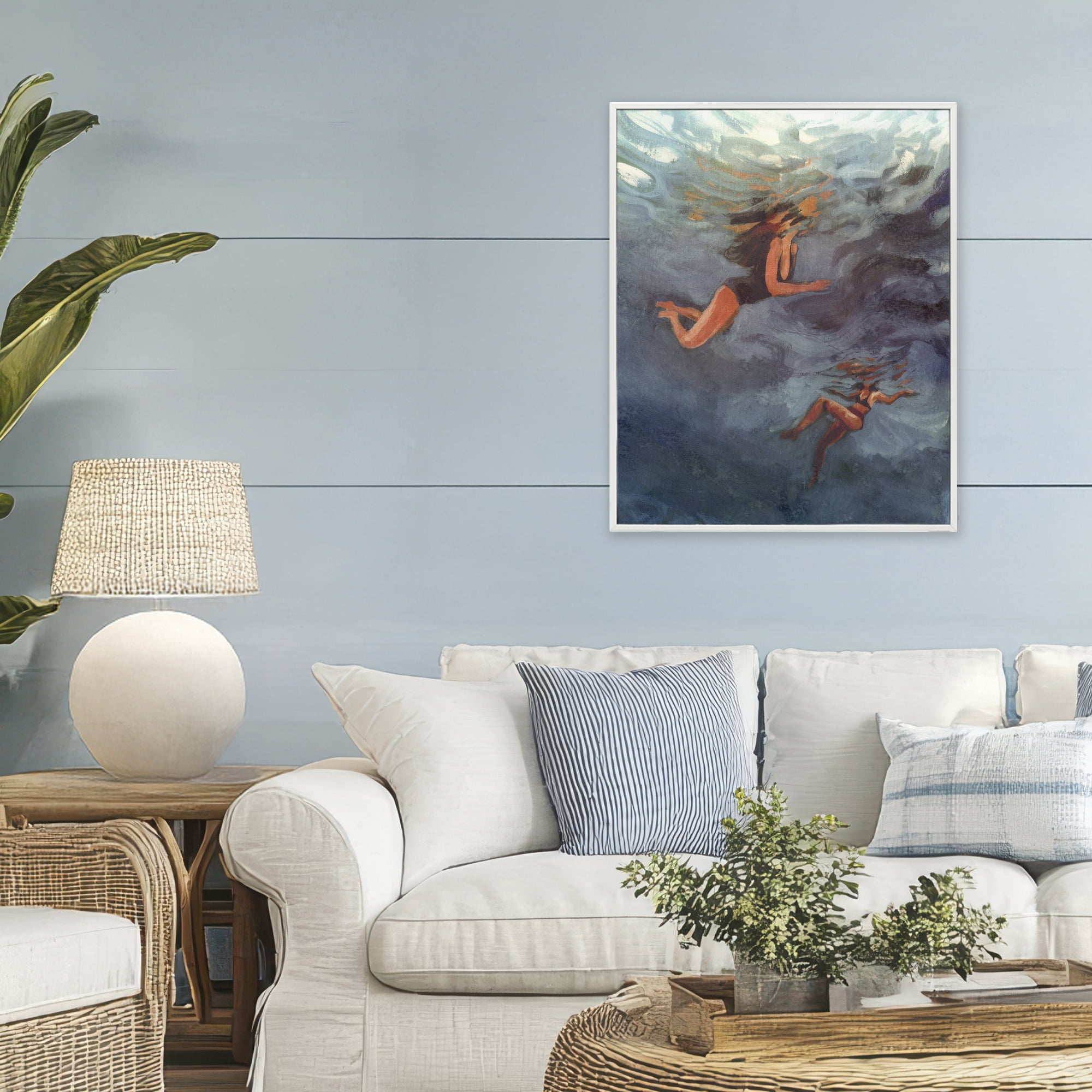 Stupell Industries Underwater Summer's Dance White Framed Giclee Art, design by Victoria Barnes