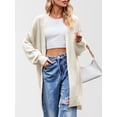 thumbnail image 2 of Long Cardigan Sweaters for Women Fall Trendy Oversized Open Front Winter Coat White  Color S, 2 of 8