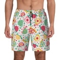 thumbnail image 2 of Picia Turtle Flower pattern Mens Swim Trunks with Compression Liner Stretch Beach Shorts Quick Dry with Zipper Pockets No-Chafing Board Shorts-X-Large, 2 of 9