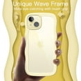 thumbnail image 3 of JETech Cute Case for iPhone 15 Plus 6.7-Inch, Wave Frame Curly Shape Shockproof Phone Cover for Women and Girls, Clear Hard PC Back (Yellow), 3 of 7