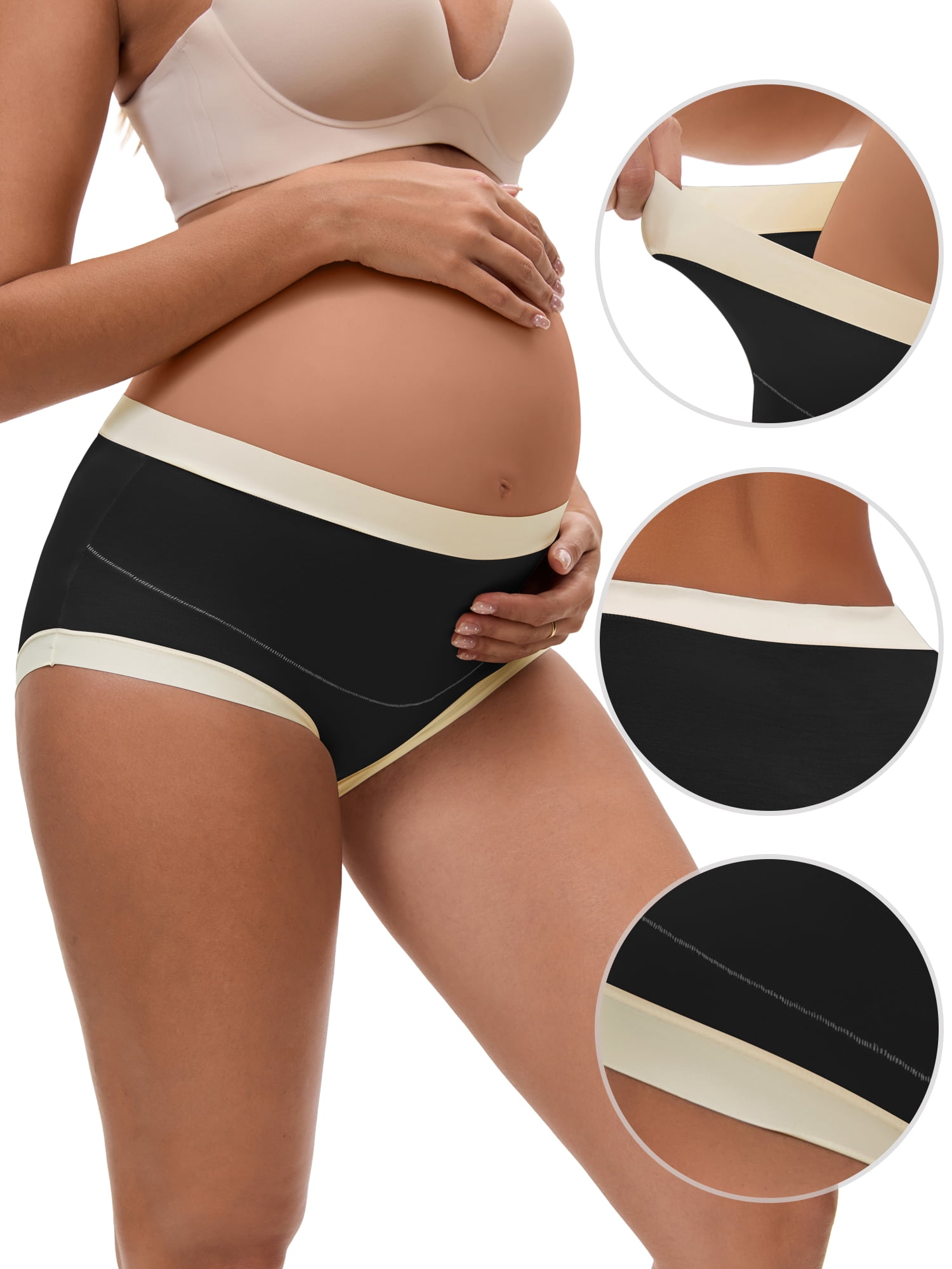 DARING DIVA Women's Plus Full Coverage High Waisted Invisible Panties S Black