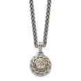 thumbnail image 1 of 14K Two-Tone Gold necklace with pendant Yellow Diamond Round White 16 mm 10 18 in 2, 1 of 2