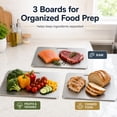 thumbnail image 3 of ARVOV Titanium Cutting Board Set of 3 – 100% Pure Titanium Cutting Boards for Kitchen, Double Sided Food-Grade Chopping Board, Medical-Grade Hygiene Non-Toxic Dishwasher Safe for Meat Fruit Vegetable, 3 of 12