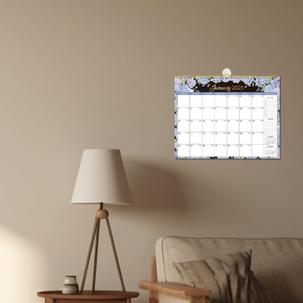 Calendario de Pared 2025-2026 | Planificador de 12 Meses de Gran Formato de 37,5 X 29,5 Cm | de Enero de 2025 a Diciembre de 2025 con Calendarios de Referencia | Doble Encuadernación para Mayor Durab