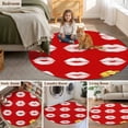 thumbnail image 5 of Red Valentine's Day Round Area Rug 6Ft Washable Circle Rugs for Bathroom Office, Modern Abstract Art Non-Slip Carpet Floor Mats Indoor Outdoor Carpet Runner Aesthetic Home Decor, 5 of 8