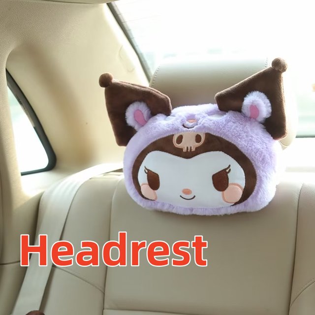 Kuromi-cojín con reposacabezas My Melody para asiento de coche, almohada bonita de estilo japonés para silla, regalos de decoración de coche