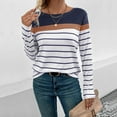 thumbnail image 6 of Lmnyox Women's Striped Tops Soft Long Sleeve Crew Neck T Shirt Summer Casual Pullover Shirt 2024 Trendy, 6 of 7