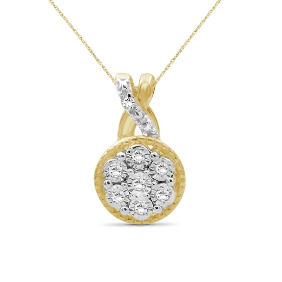 JewelersClub 1/10 Carat T.W. White Diamond 14K Gold Over Silver Cluster Pendant