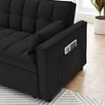 thumbnail image 6 of 3 in 1 Convertible Sleeper Sofa Bed, 55 Inch Modern Pull Out Couch Bed with Adjustable Backrest, Velvet Loveseat Sofa Bed with Pillows & Pockets for Living Room, 6 of 8