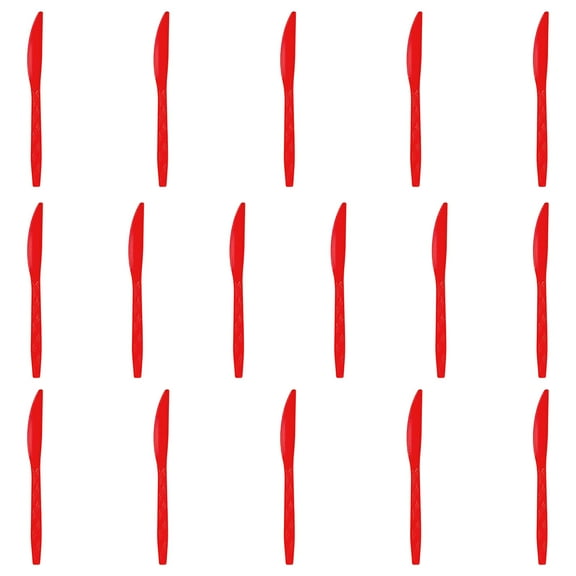 Burgundy Knives, Christmas Red Plastic Knives, 6.7 in Solid Knife, Dessert Bread Salad Fruit Knives, Luncheon Tableware, Dinner Knife, Disposable Cutlery, Heavy Duty, Party Supplies, BBQ Picnic Favor