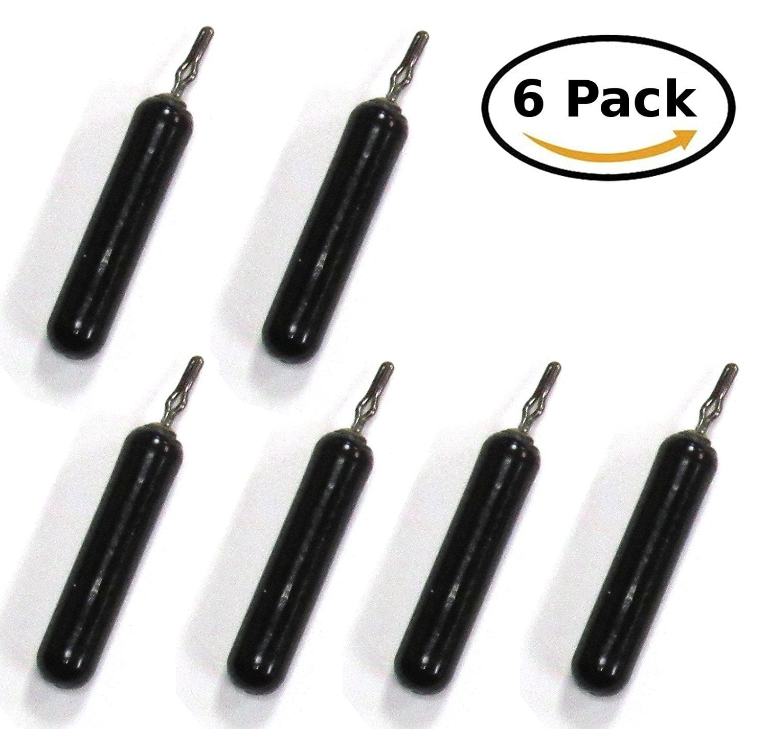 Harmony Fishing Tungsten Skinny/Cylinder Dropshot Weights 6 Pack